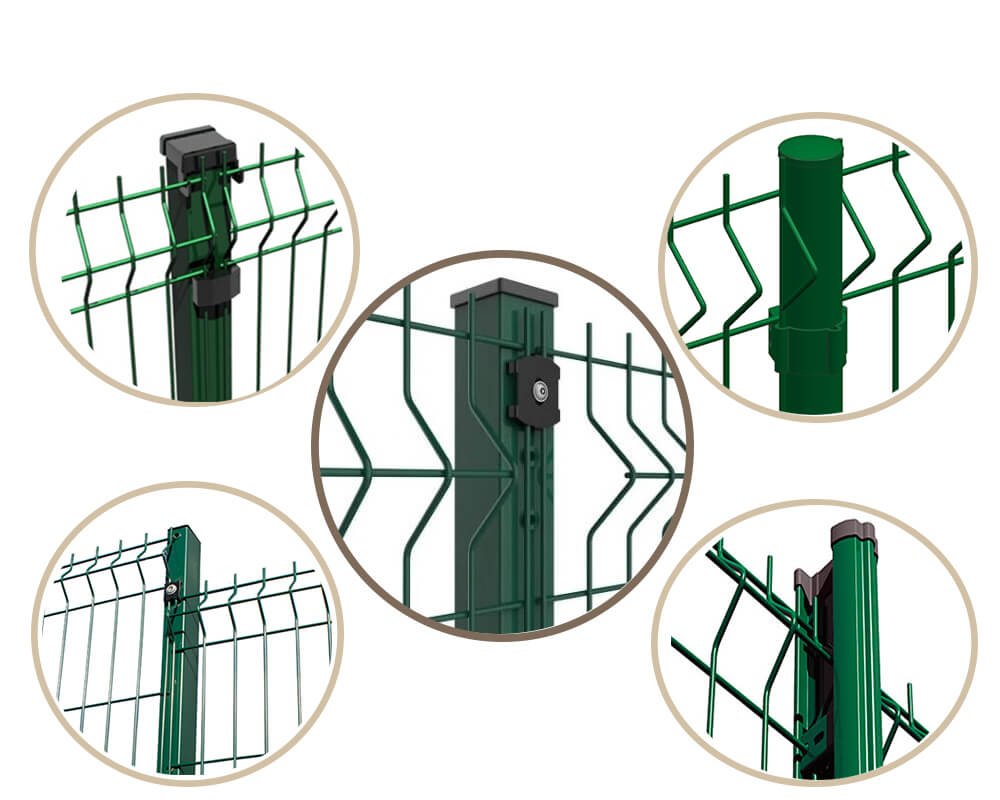 3D Welded Wire Mesh Security Fence post
