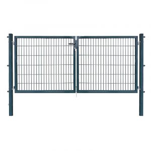 anthracite Double wing gates for rod mat fence